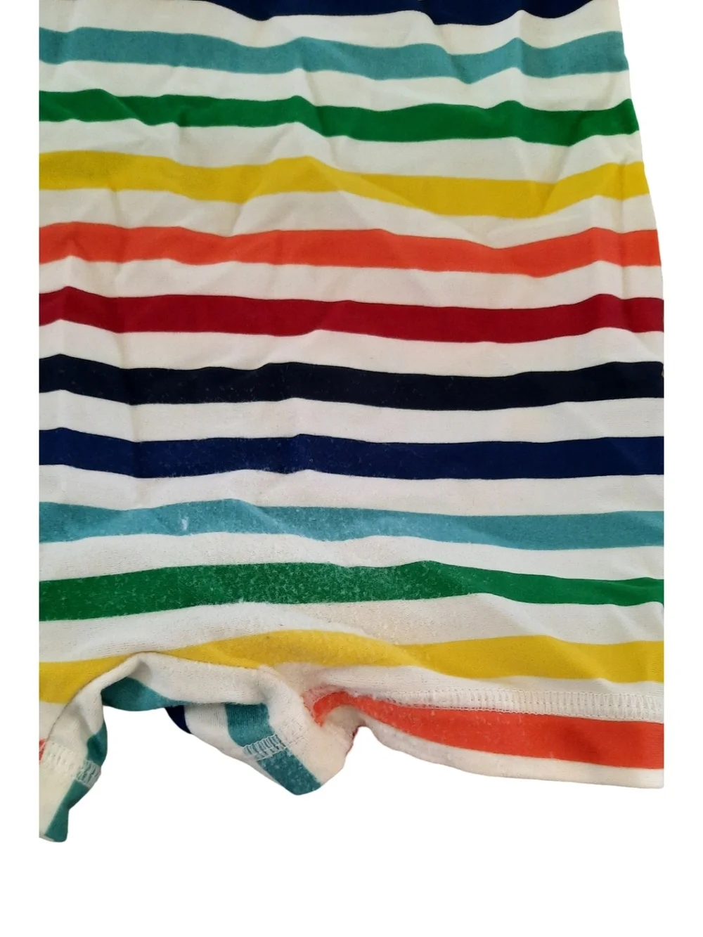 Primary Rainbow Stripe Long-Sleeve Swim Romper - Multicolor